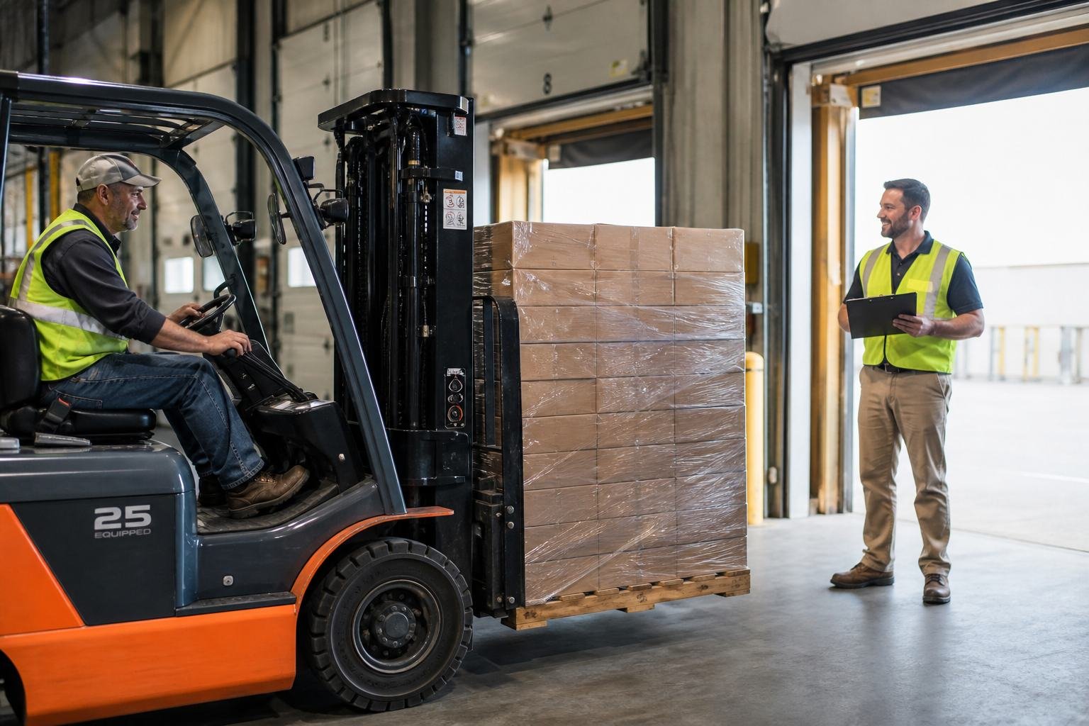 Pallet staged for pickup or outbound freight