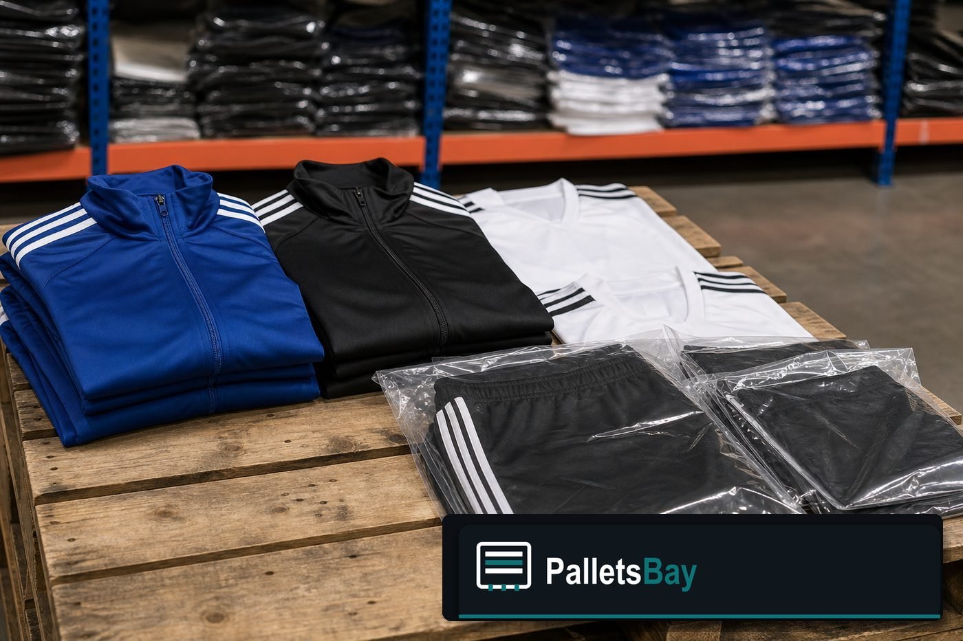 Adidas Clothing Pallets — Pallet inventory close-up