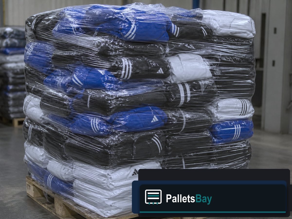 Adidas Clothing Pallets — Dock staging before freight