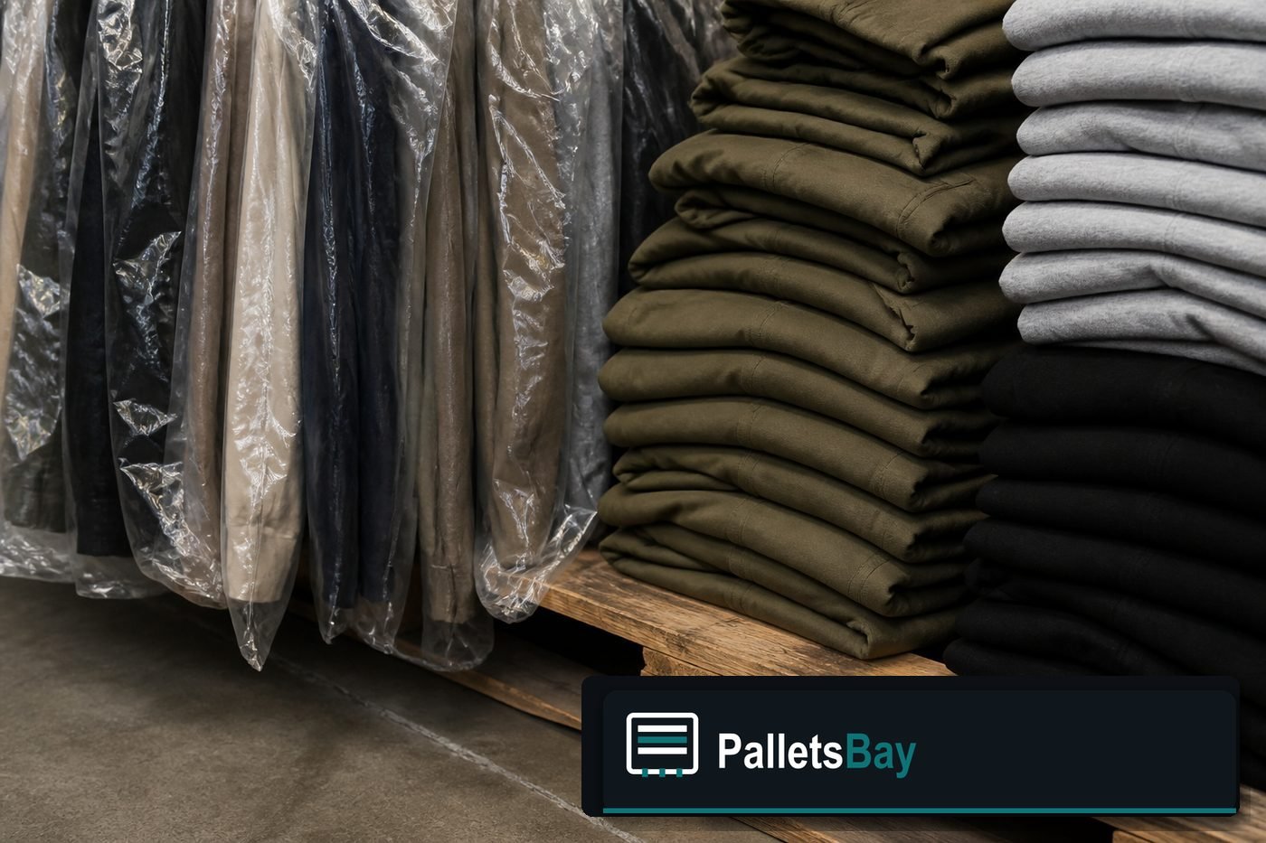Apparel Pallets — Pallet inventory close-up