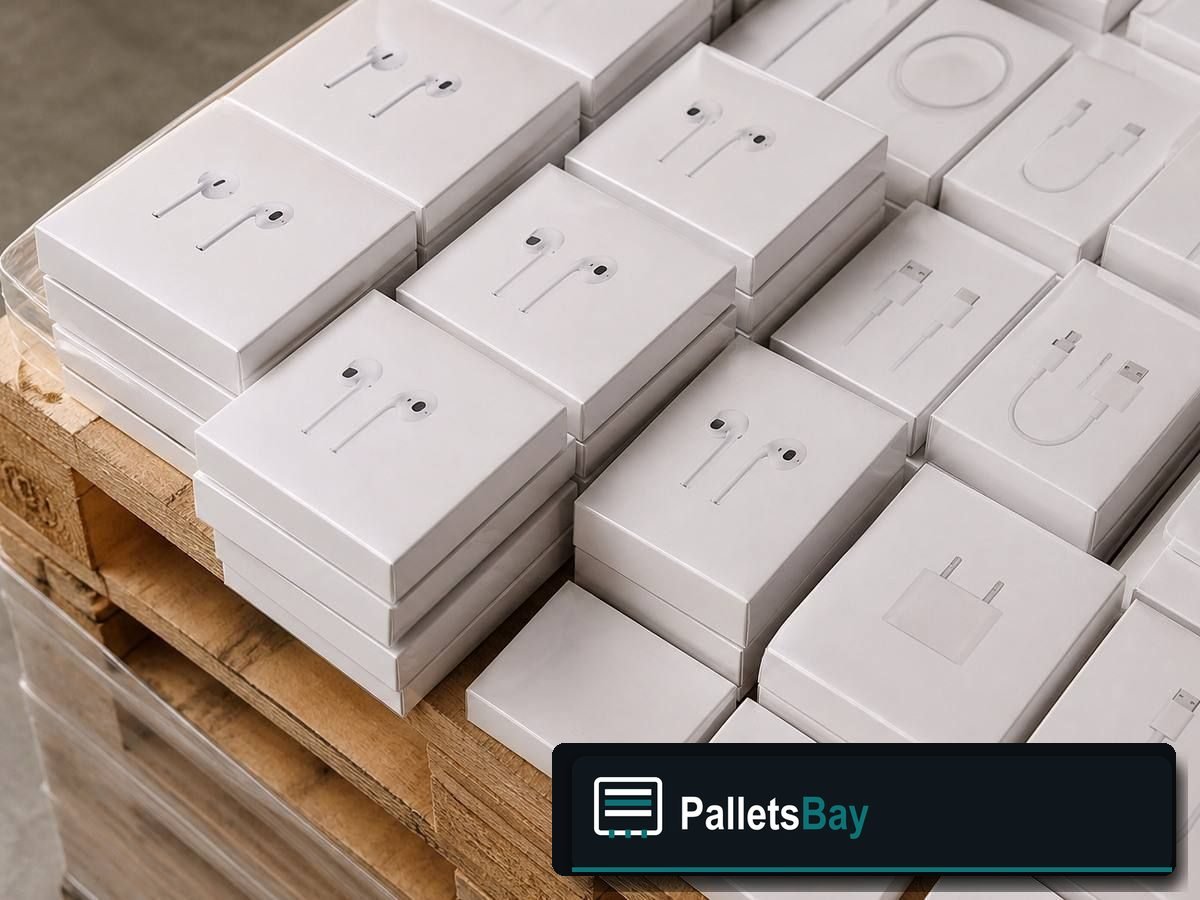 Apple Electronics Pallets — Pallet inventory close-up