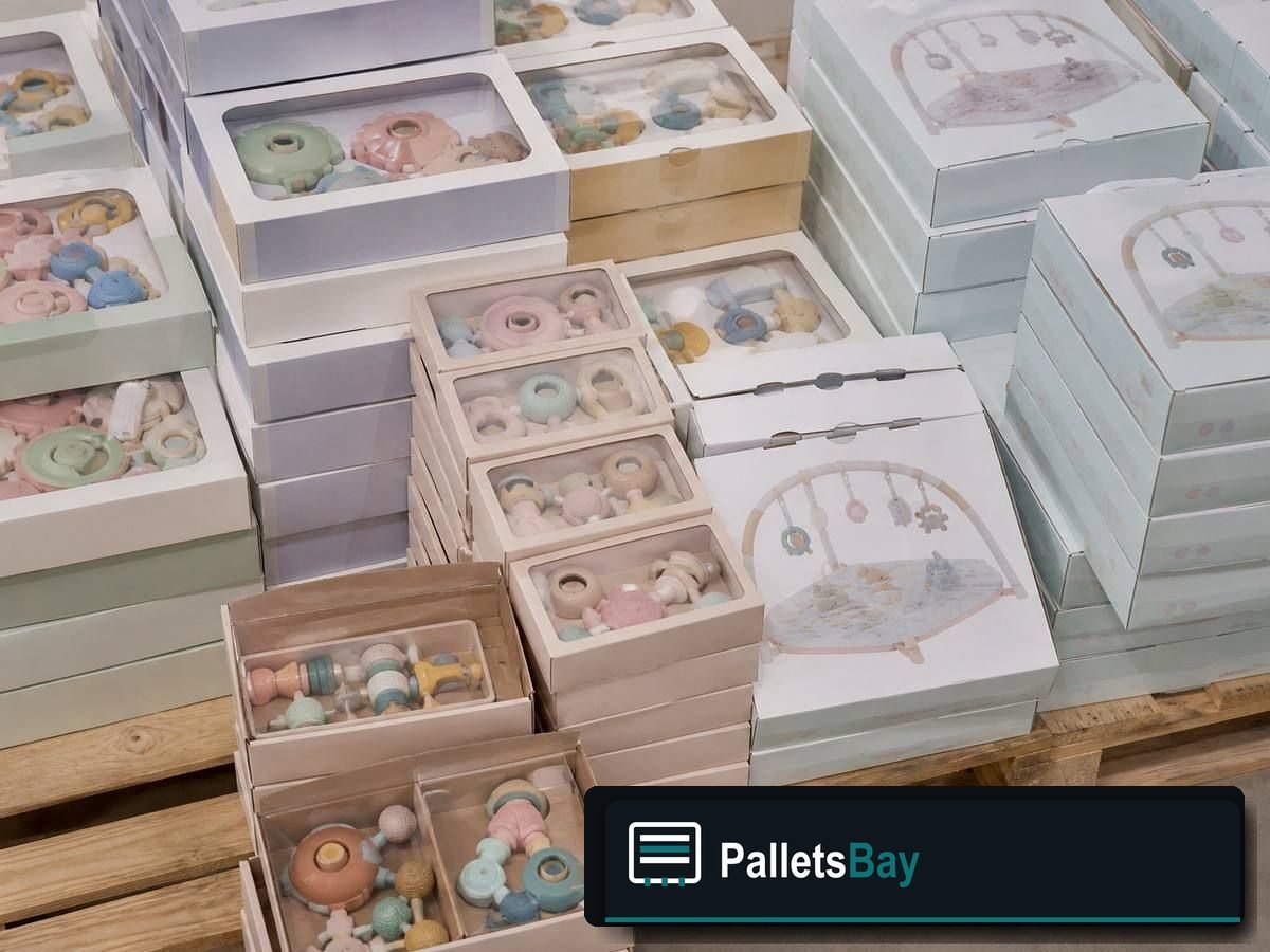 Baby Toy Pallets — Pallet inventory close-up