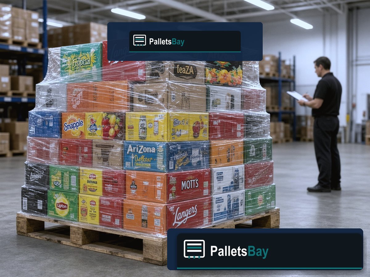 Beverage Drink Pallets — Dock staging before freight