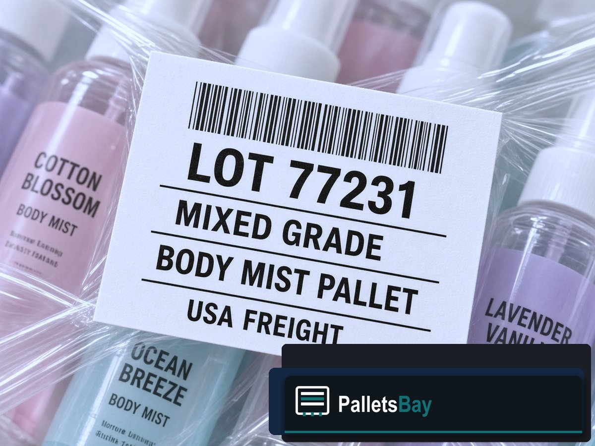 Body Mist Fragrance Pallets — Lot ticket and wrap detail