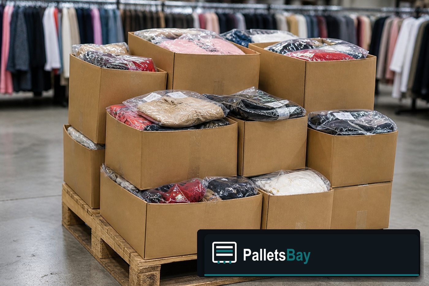 Clothing Liquidation Pallets — Full pallet view