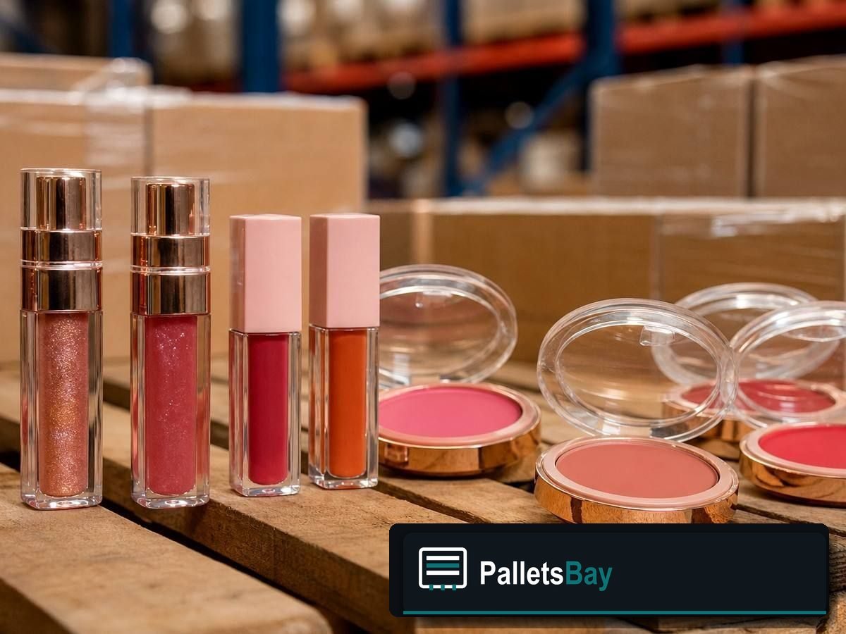 Cosmetics Pallets — Pallet inventory close-up
