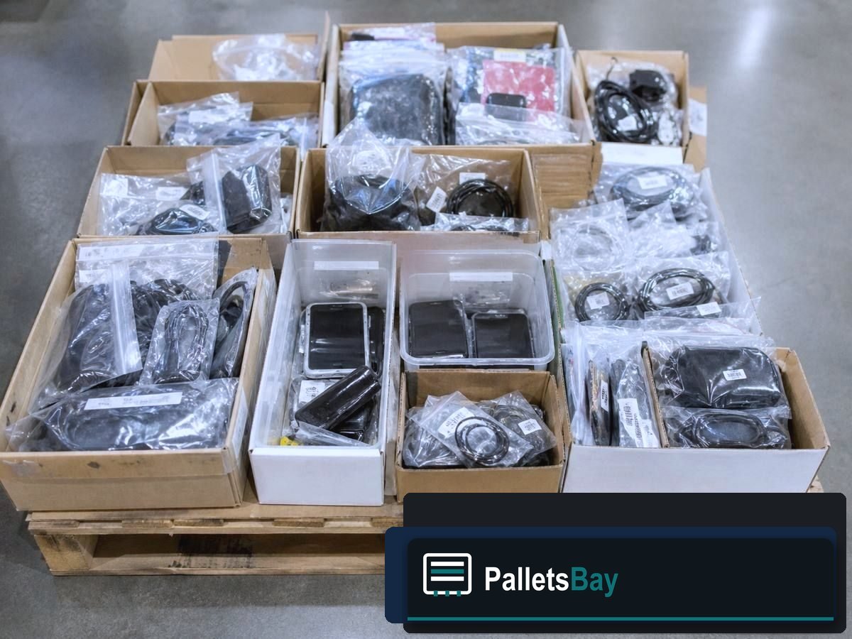 Customer Return Electronics Pallets — Dock staging before freight
