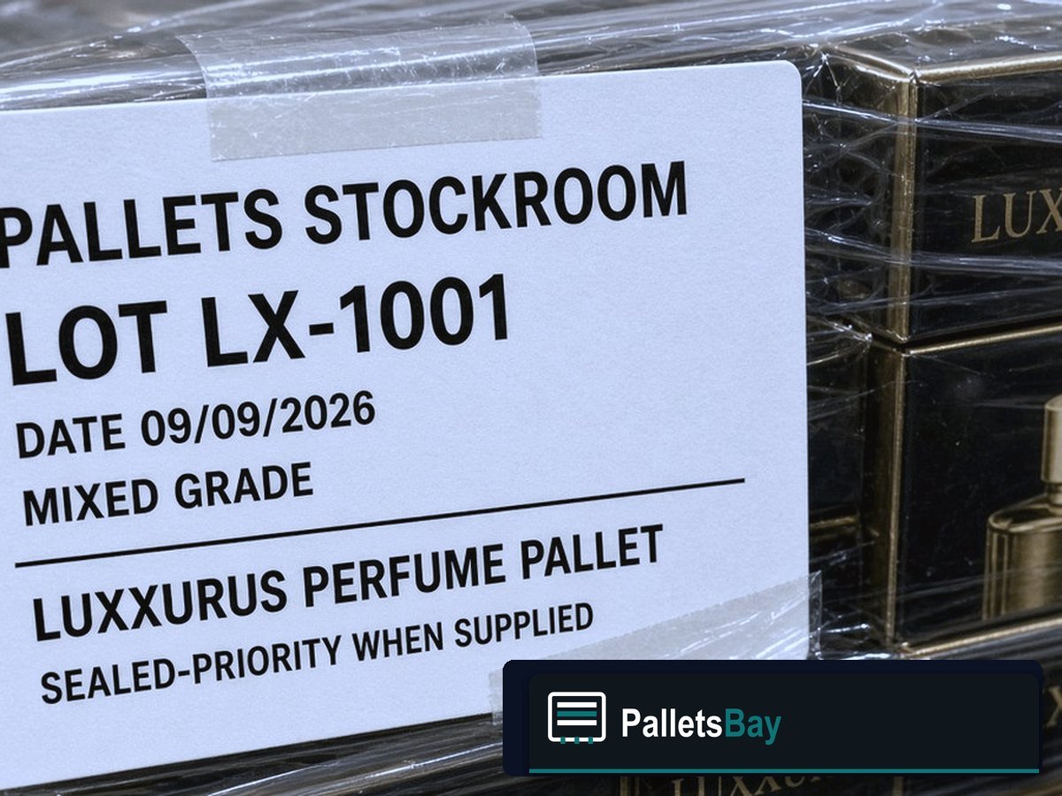 Designer & Arabic Perfume Pallets — Lot ticket and wrap detail
