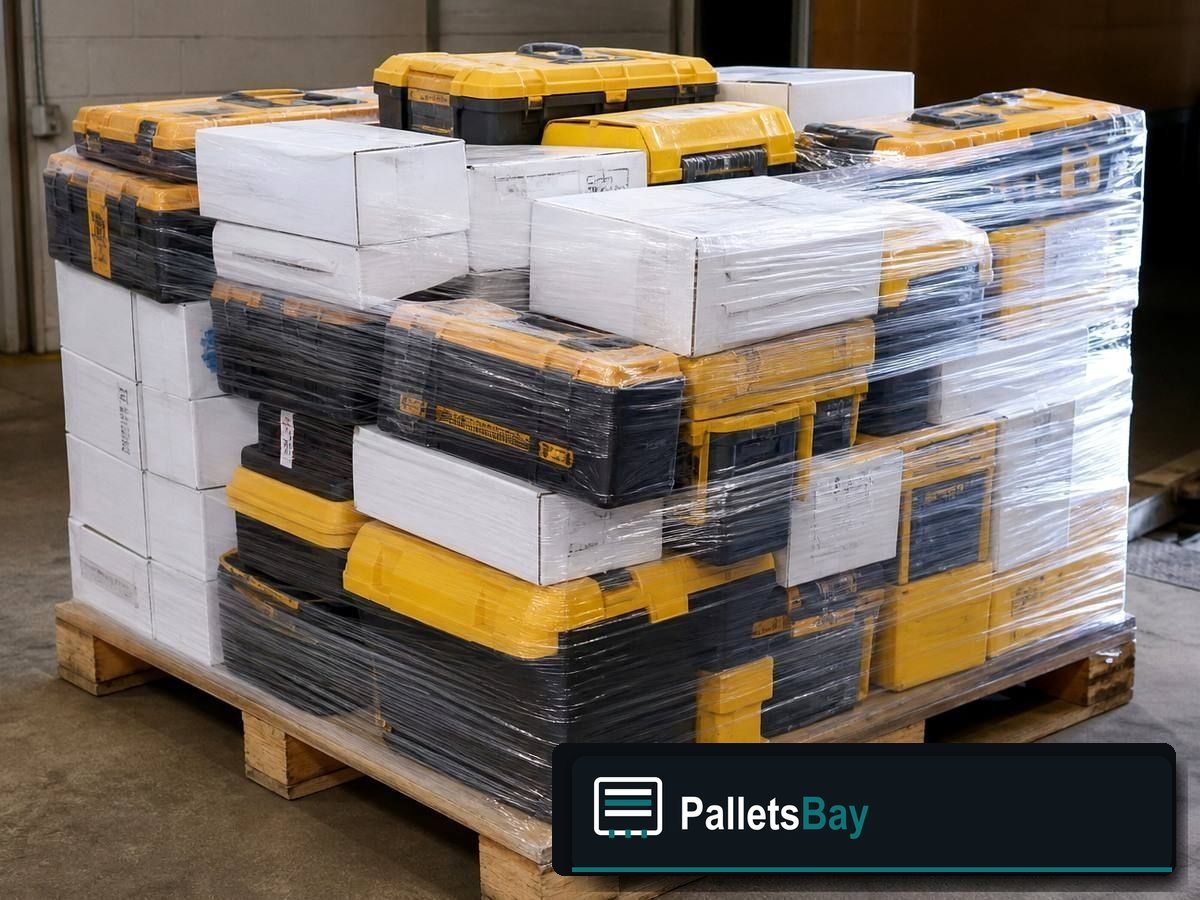 DeWalt Return Pallets — Pallet inventory close-up