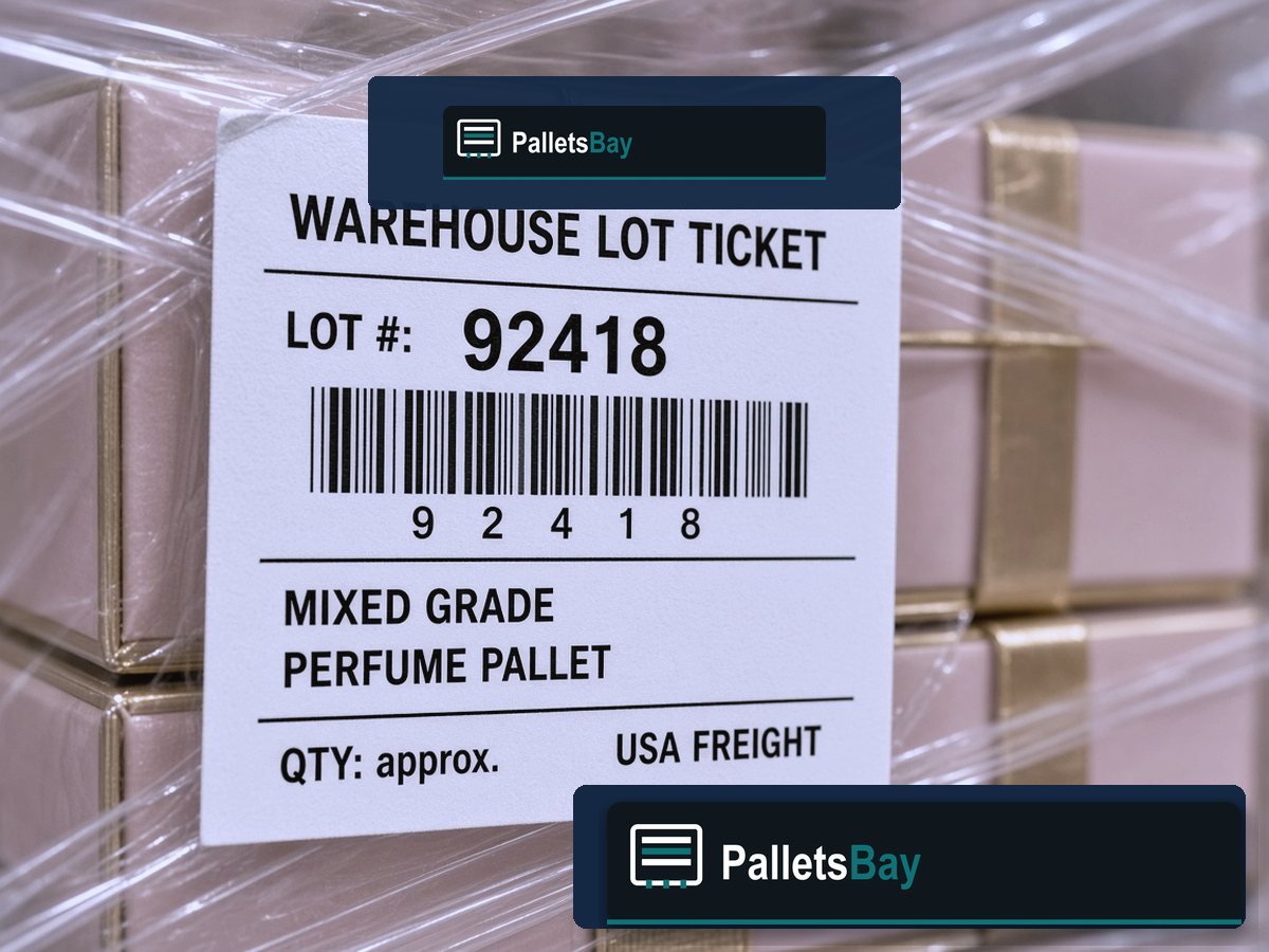 Dior Perfume Pallets — Lot ticket and wrap detail