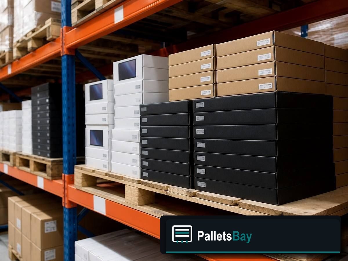 Electronics Pallets — Pallet inventory close-up
