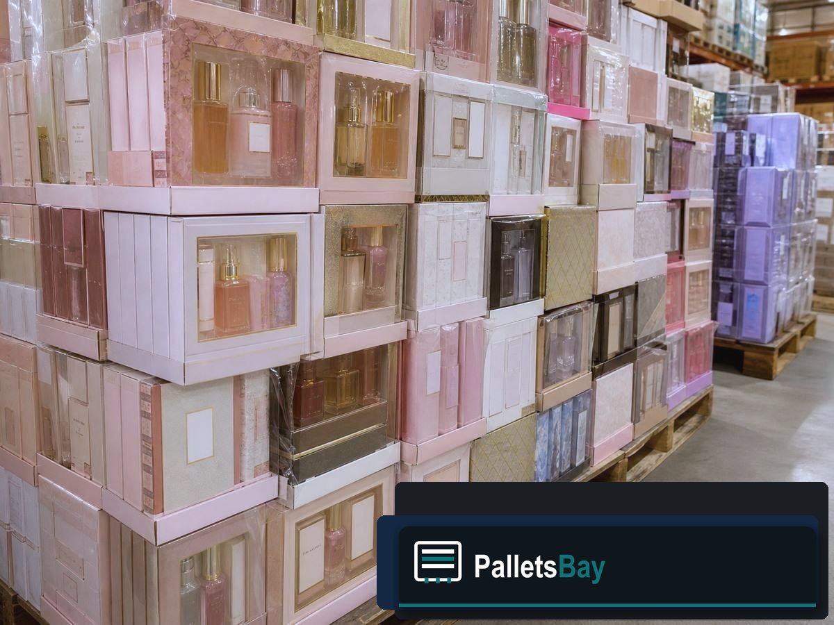 Fragrance Pallets — Lot inventory — boxed fragrance on the skid