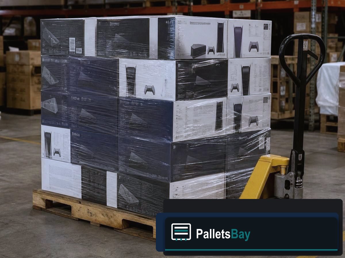 Gaming Electronics Pallets — Dock staging before freight