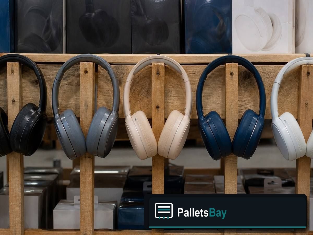 Headphones Pallets — Pallet inventory close-up