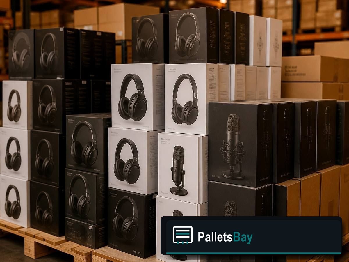 Headphones Pallets — Warehouse / shipping context