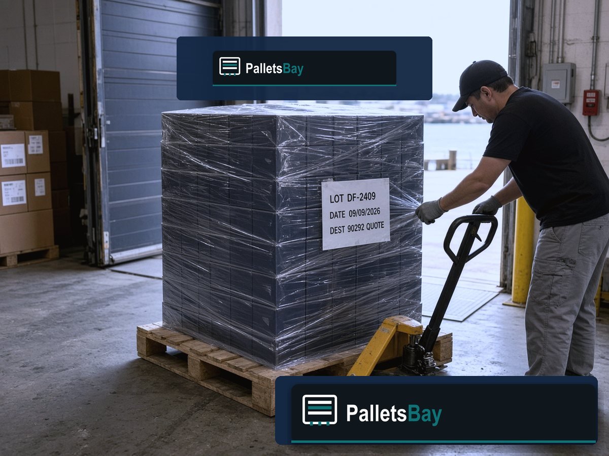 High-End Designer Fragrance Pallets — Dock staging before freight