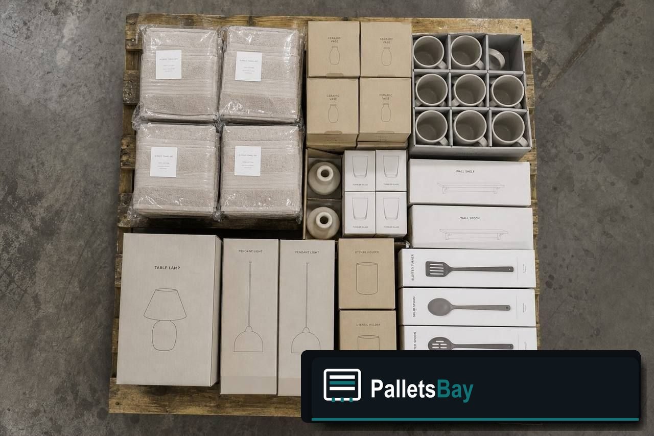Home Goods Pallets — Pallet inventory close-up