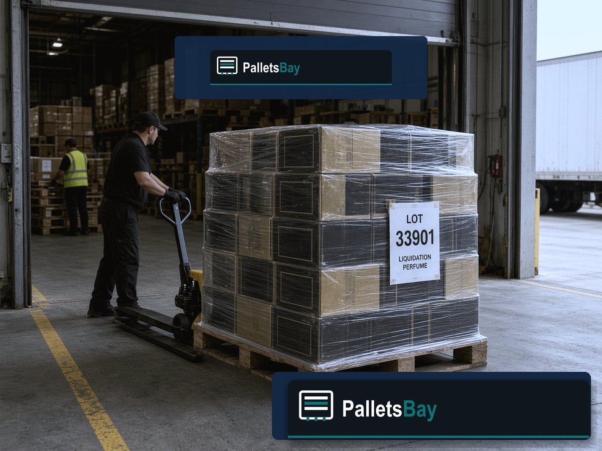Jean Paul Gaultier Perfume Pallets — Dock staging before freight