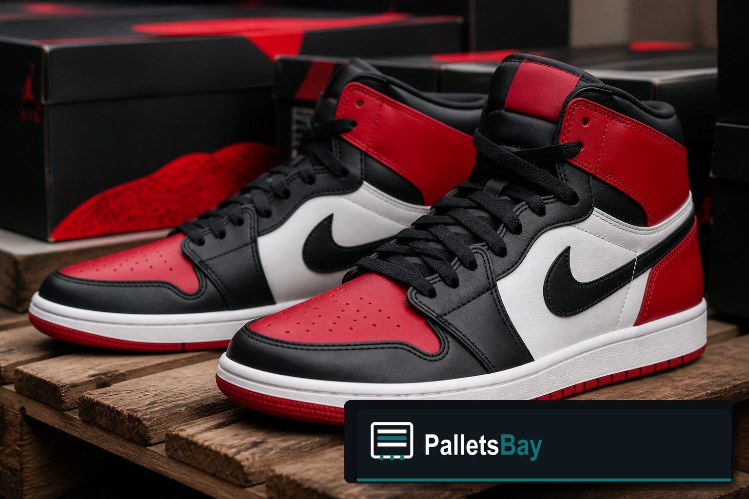 Jordan Shoe Pallets — Pallet inventory close-up
