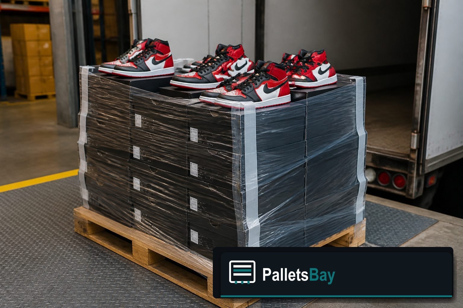 Jordan Shoe Pallets — Warehouse / shipping context