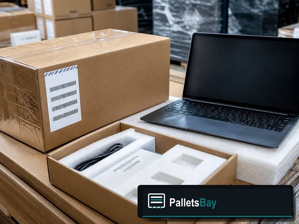 Laptop Pallets — Pallet inventory close-up