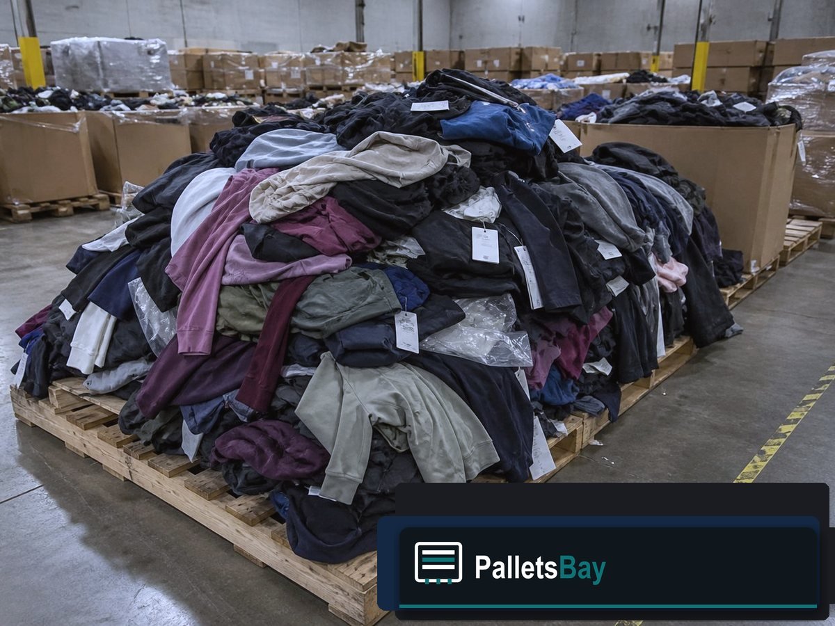 Lululemon Liquidation Pallets — Dock staging before freight