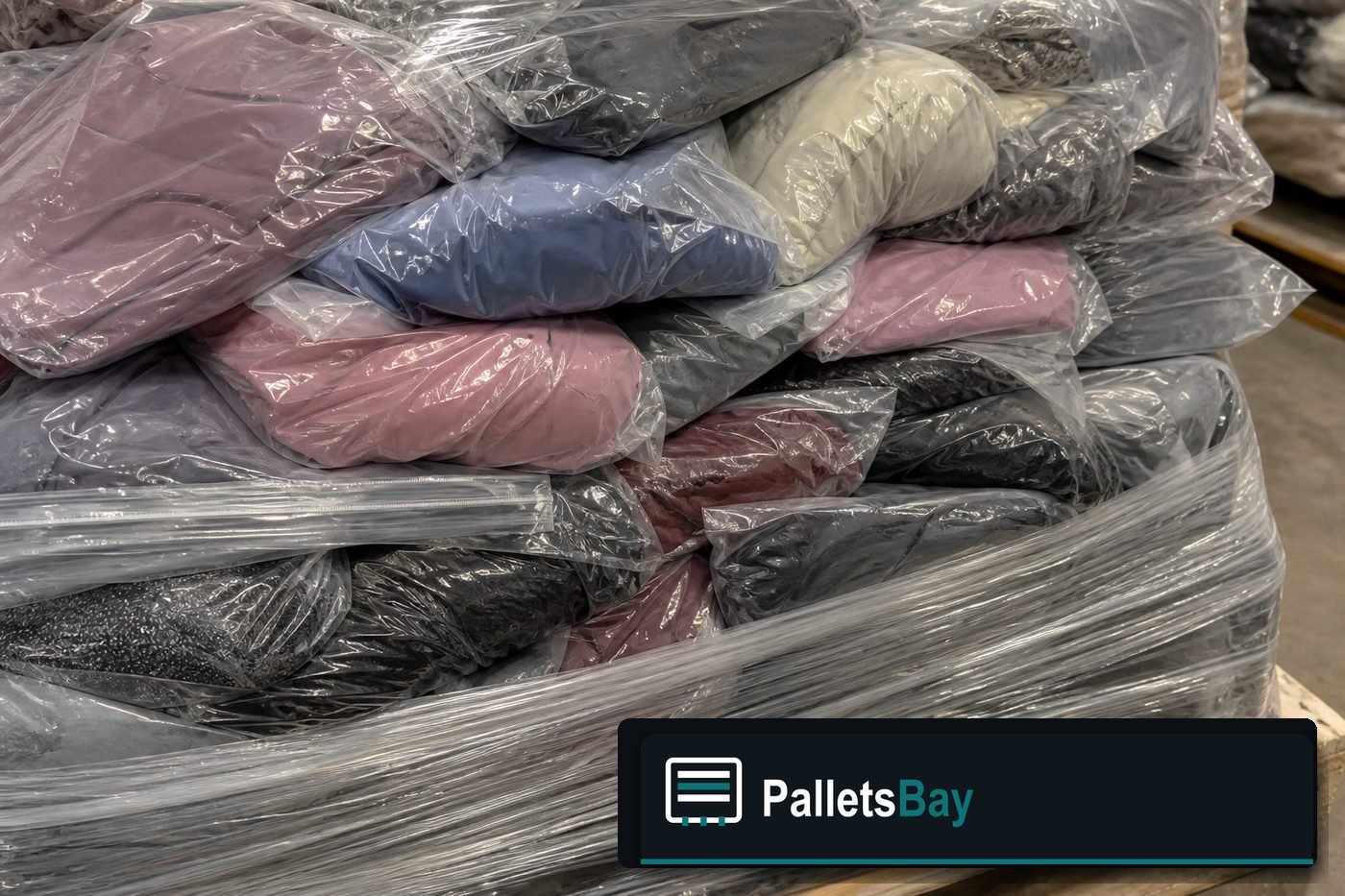 Lululemon Liquidation Pallets — Pallet inventory close-up