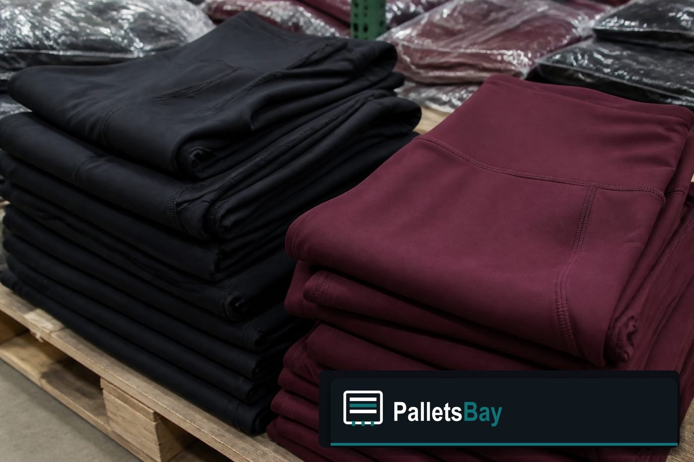 Lululemon Wholesale Pallets — Pallet inventory close-up