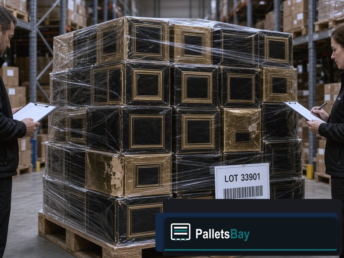 Luxury Perfume Liquidation Pallets — Lot inventory — boxed fragrance on the skid