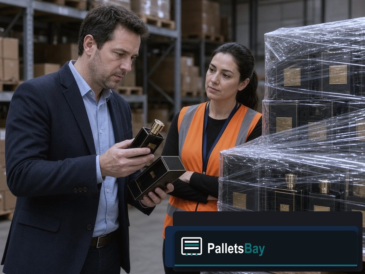 Luxury Perfume Liquidation Pallets — Client walkthrough with staff