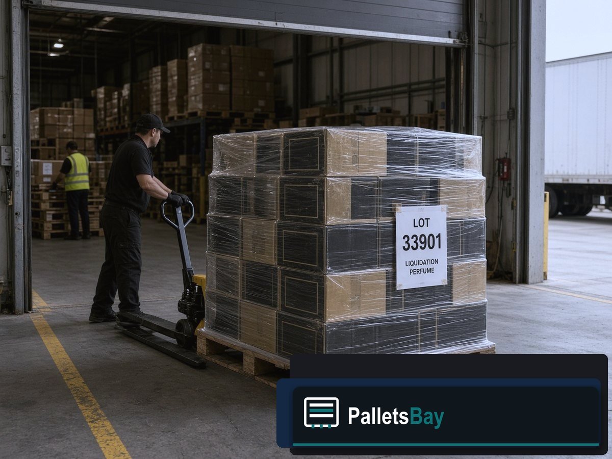 Luxury Perfume Liquidation Pallets — Dock staging before freight