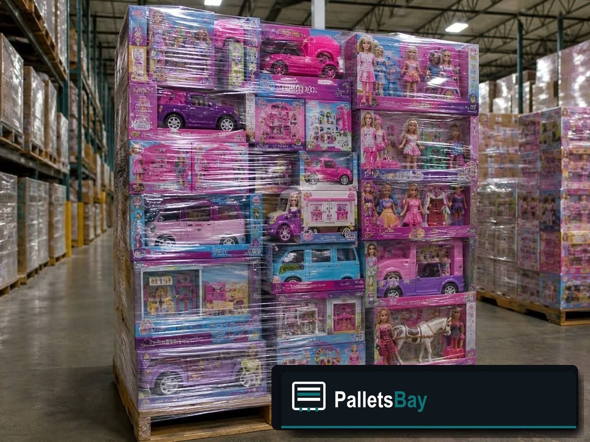Mattel Toy Pallets — Pallet inventory close-up