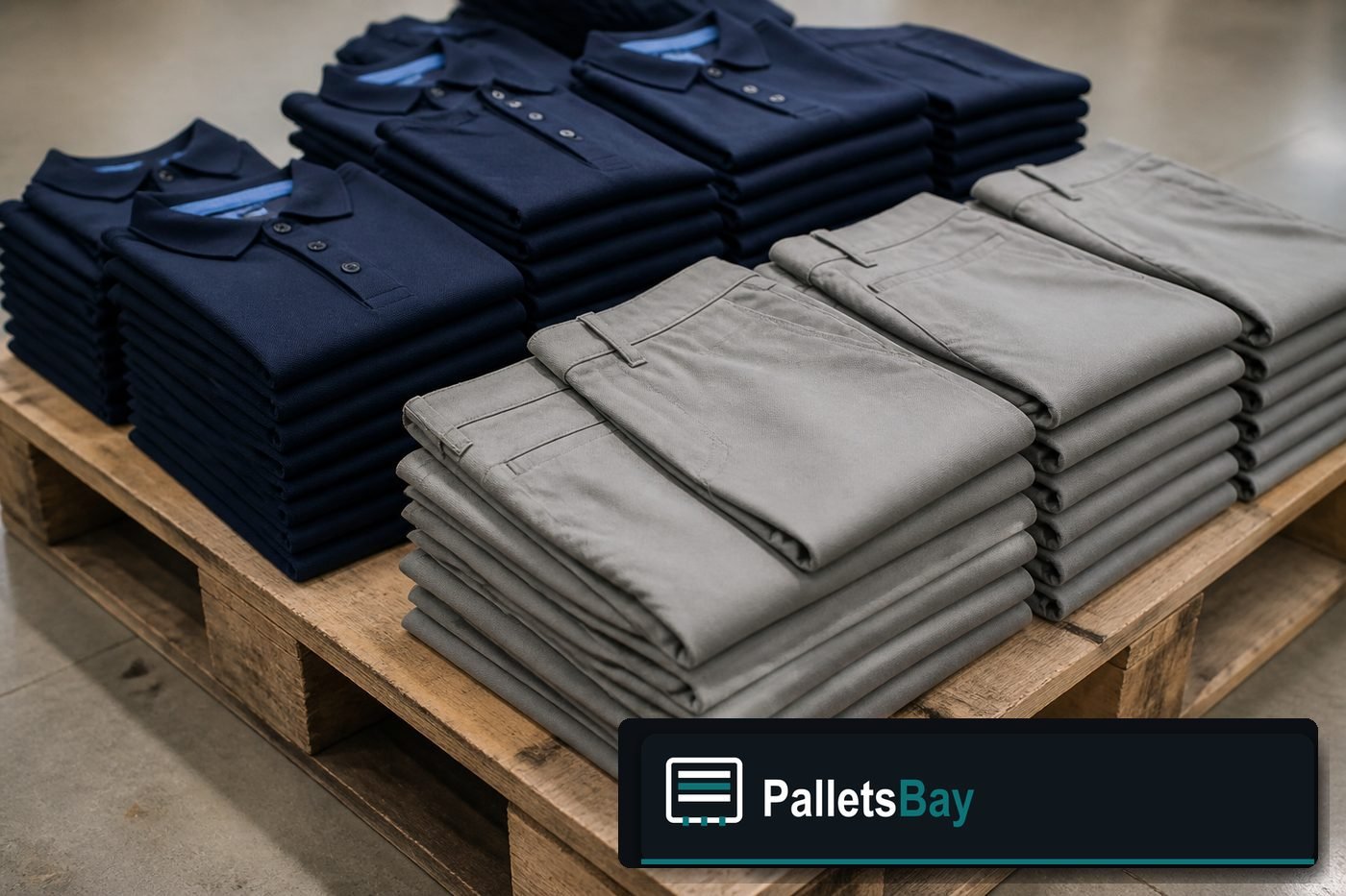 Men's Clothing Pallets — Pallet inventory close-up