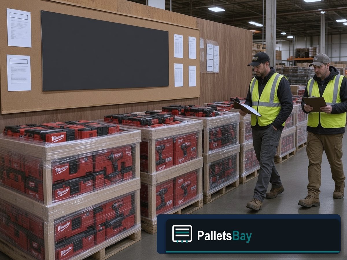Milwaukee M18 Combo Pallets — Dock staging before freight