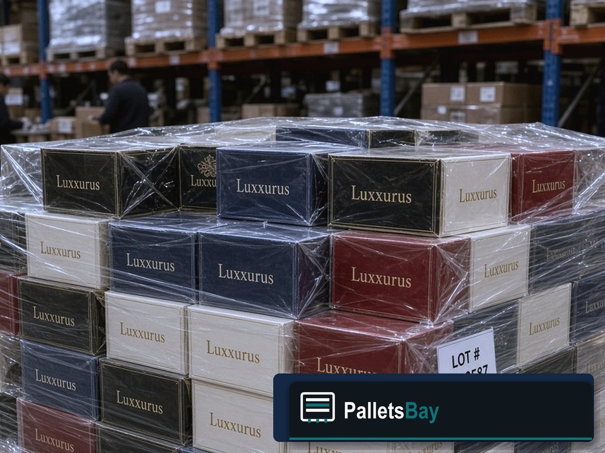 Mixed Designer Scent Pallets — Lot inventory — boxed fragrance on the skid