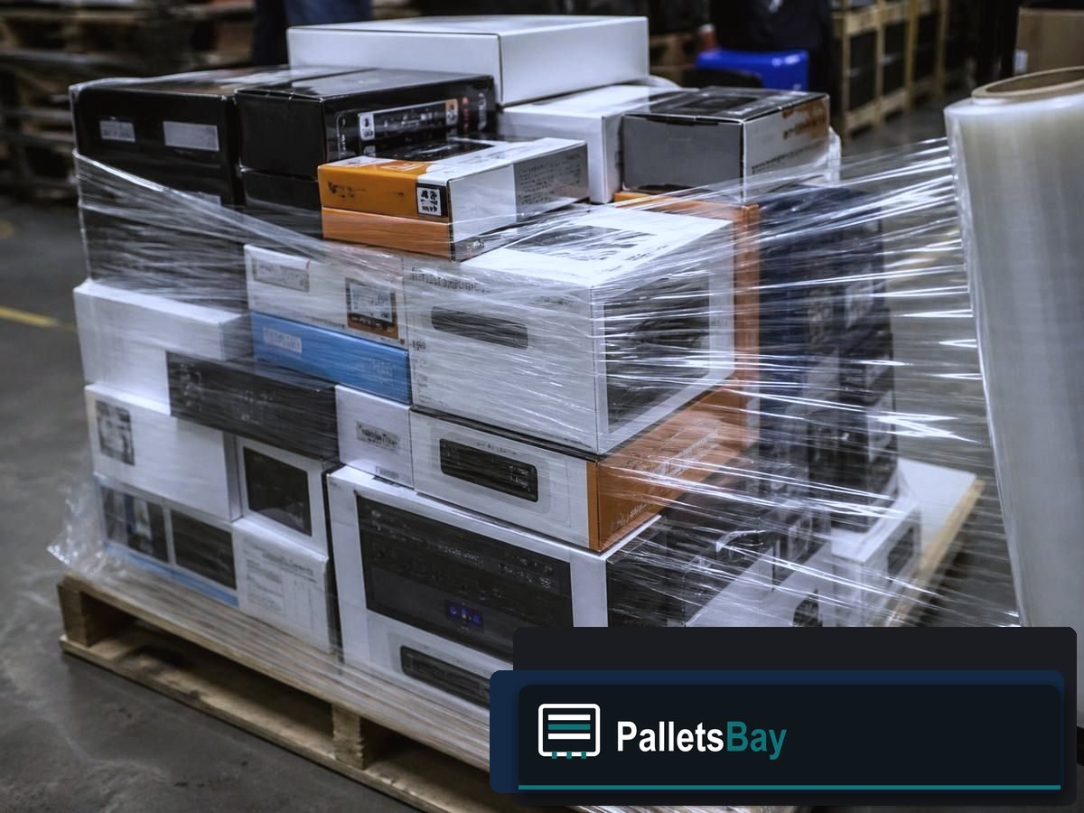 Mixed Electronics Pallets — Dock staging before freight