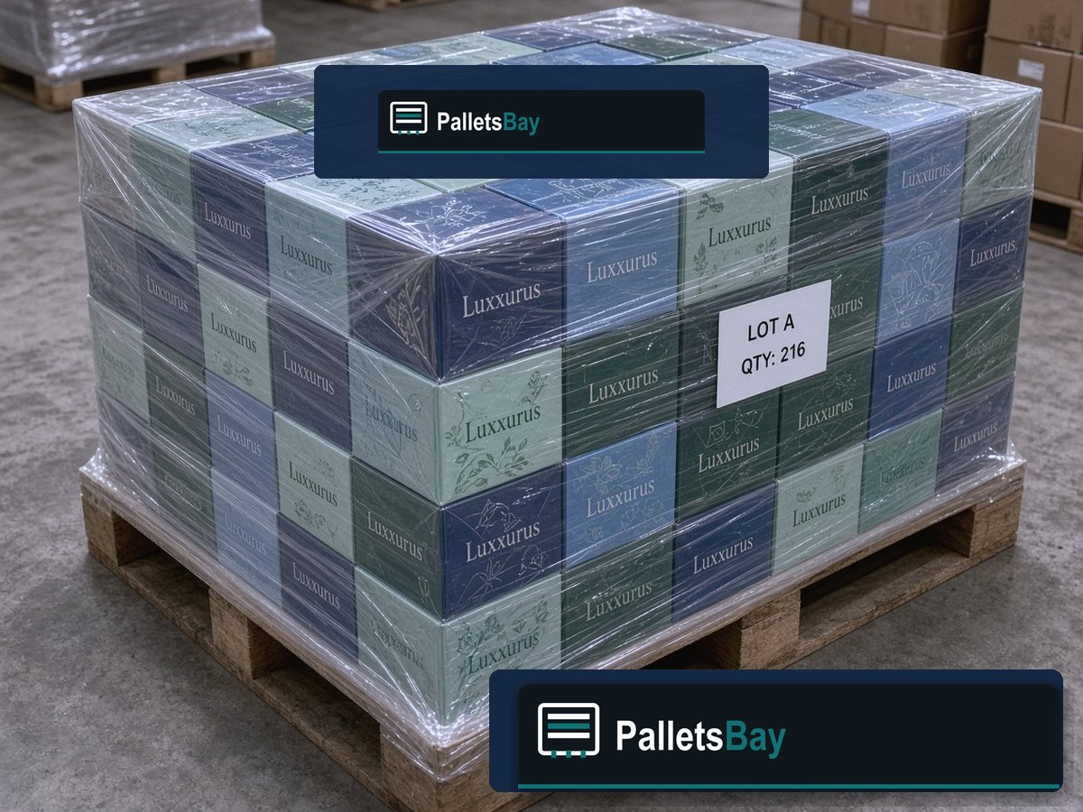 Mixed Luxury Fragrance Assortment Pallets — Lot inventory — boxed fragrance on the skid