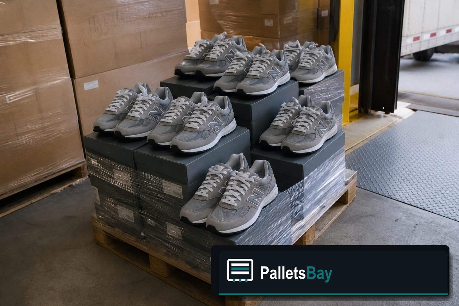 New Balance Shoe Pallets — Warehouse / shipping context