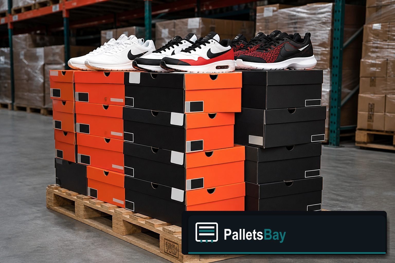 Nike Shoe Pallets — Full pallet view