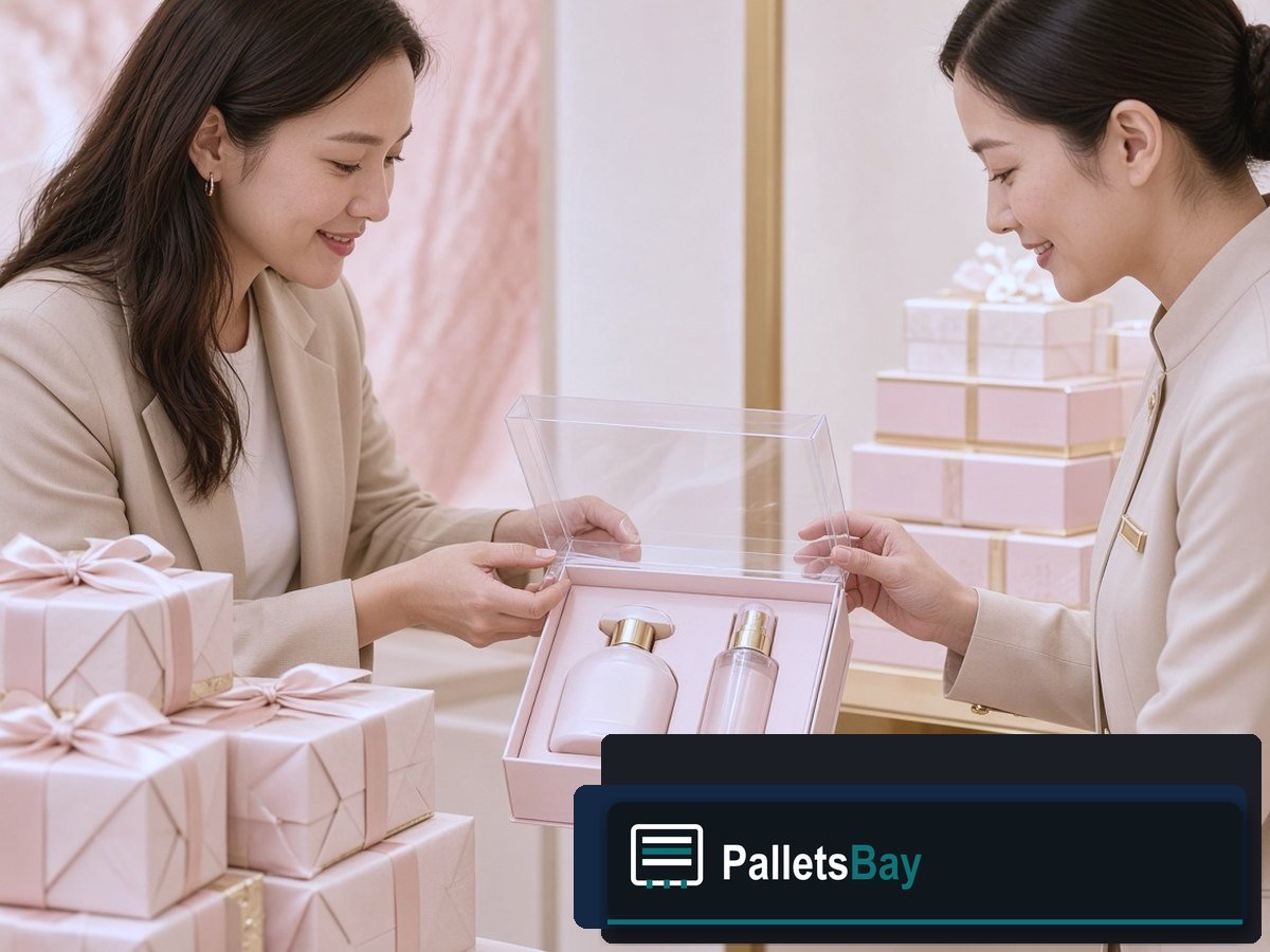 Perfume Gift Set Pallets — Client walkthrough with staff