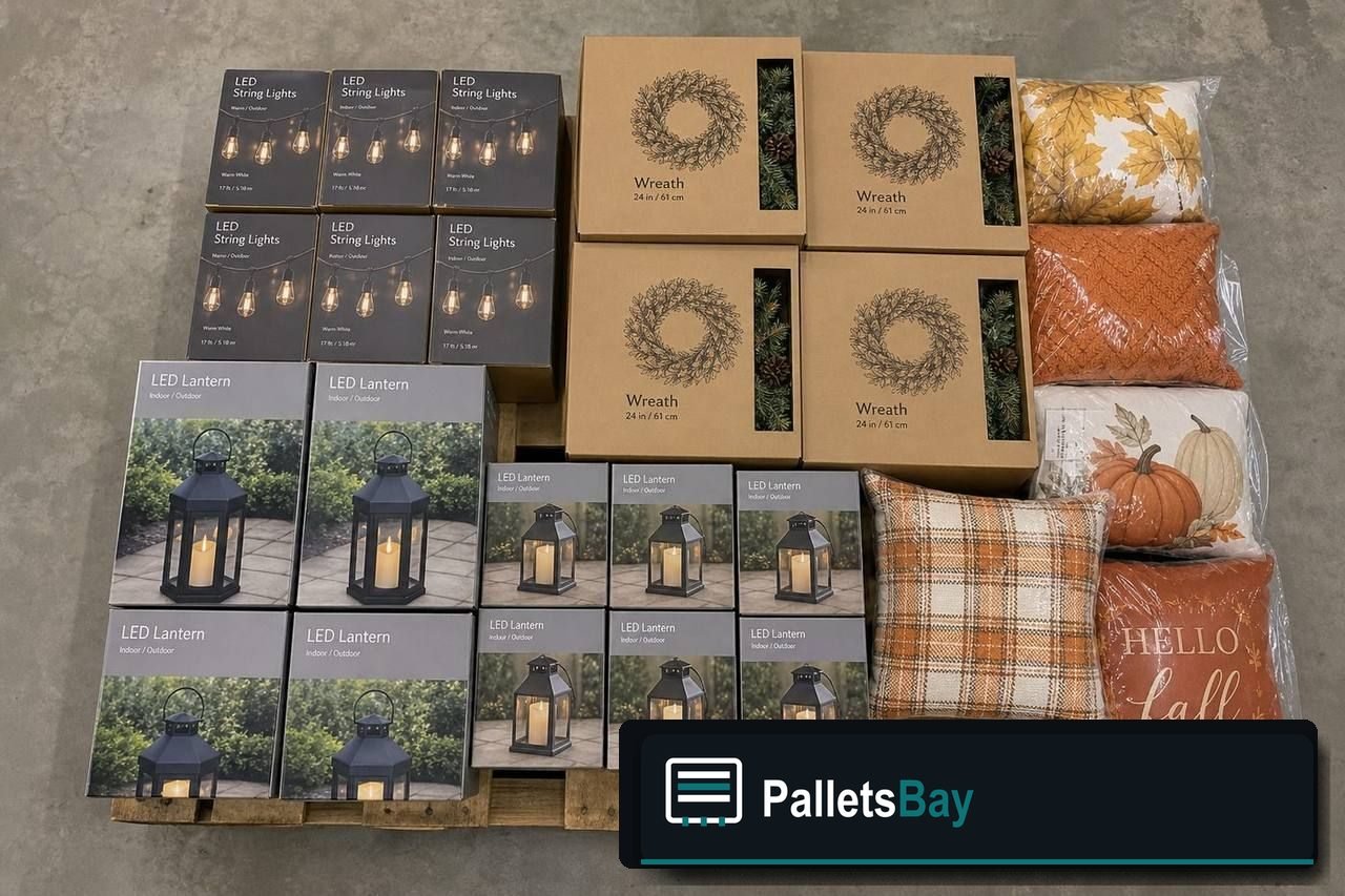 Seasonal Merchandise Pallets — Pallet inventory close-up