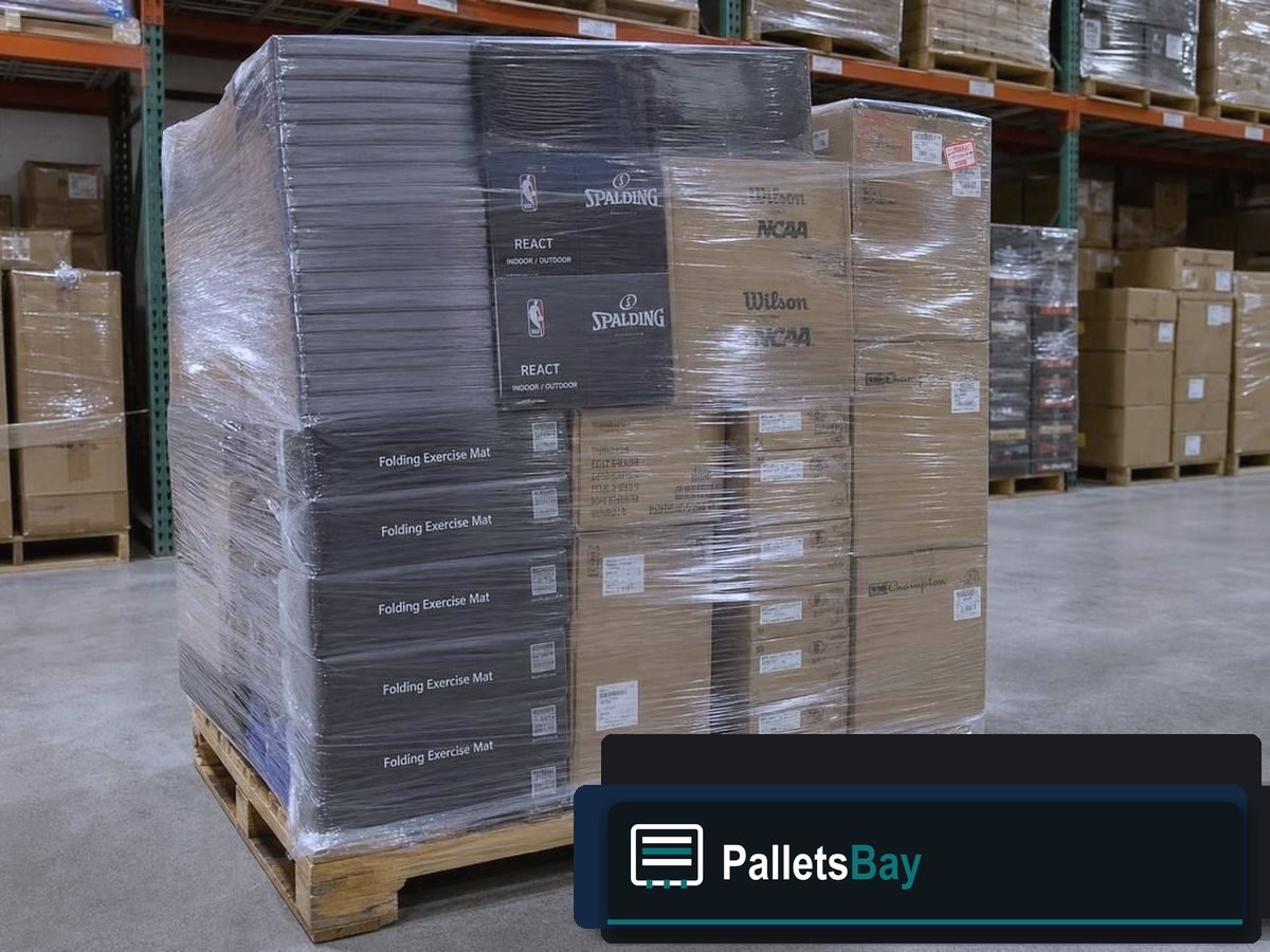 Sporting Goods Pallets — Dock staging before freight