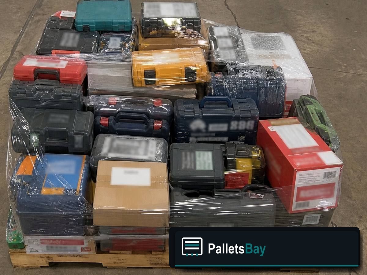 Tool Liquidation Pallets — Pallet inventory close-up