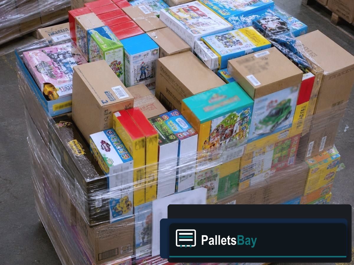 Toy Liquidation Pallets — Dock staging before freight