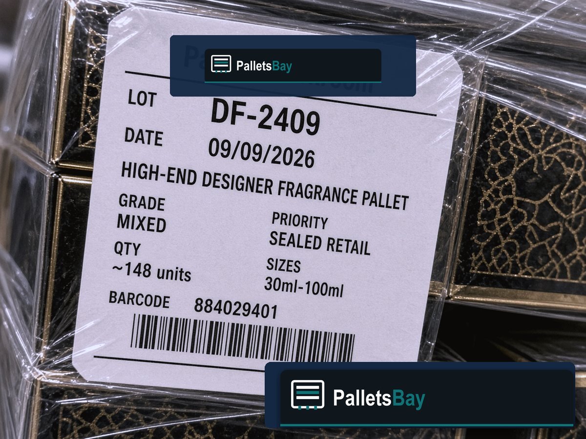 Valentino Perfume Pallets — Lot ticket and wrap detail