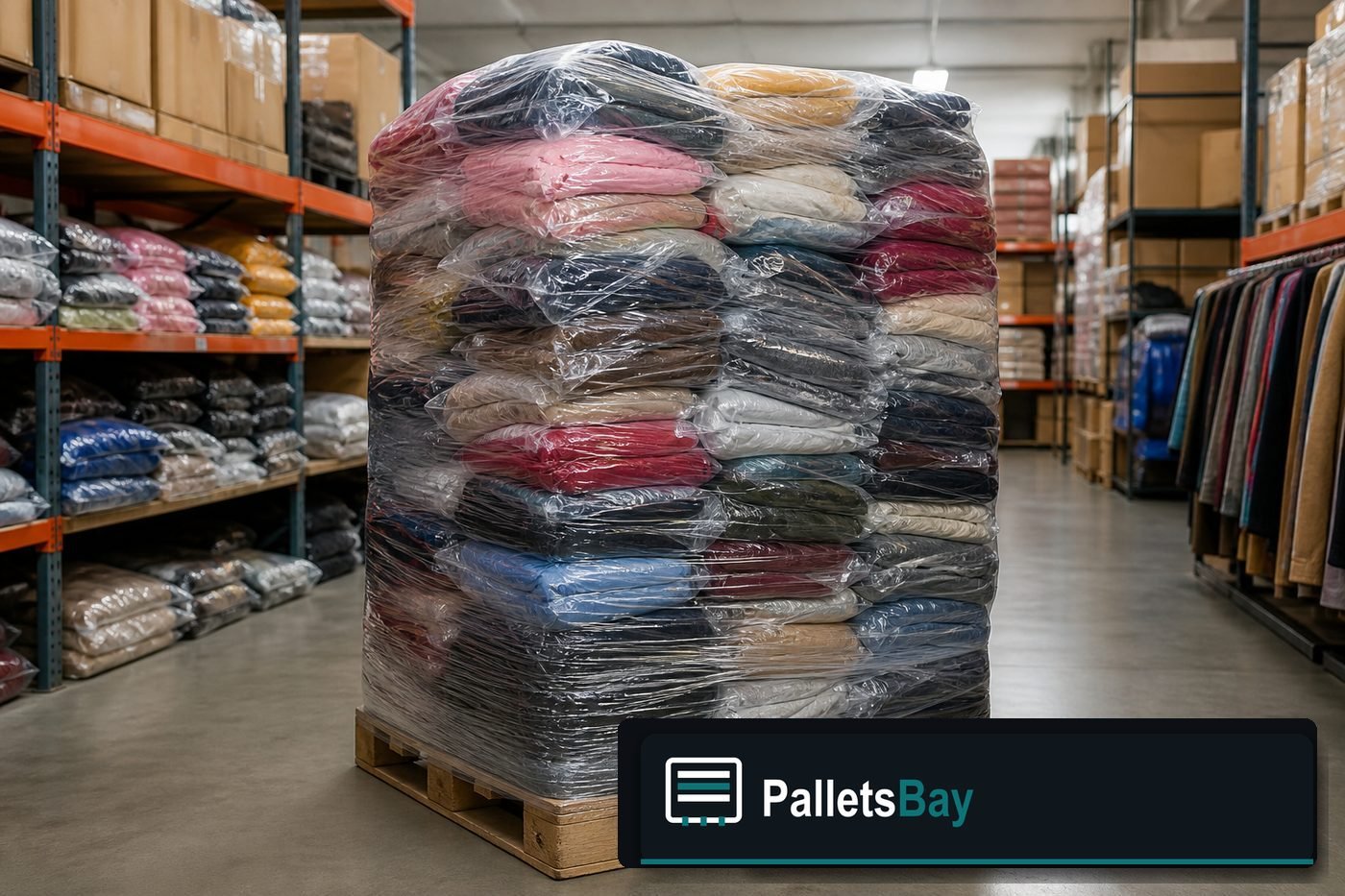 Wholesale Clothing Pallets — Full pallet view