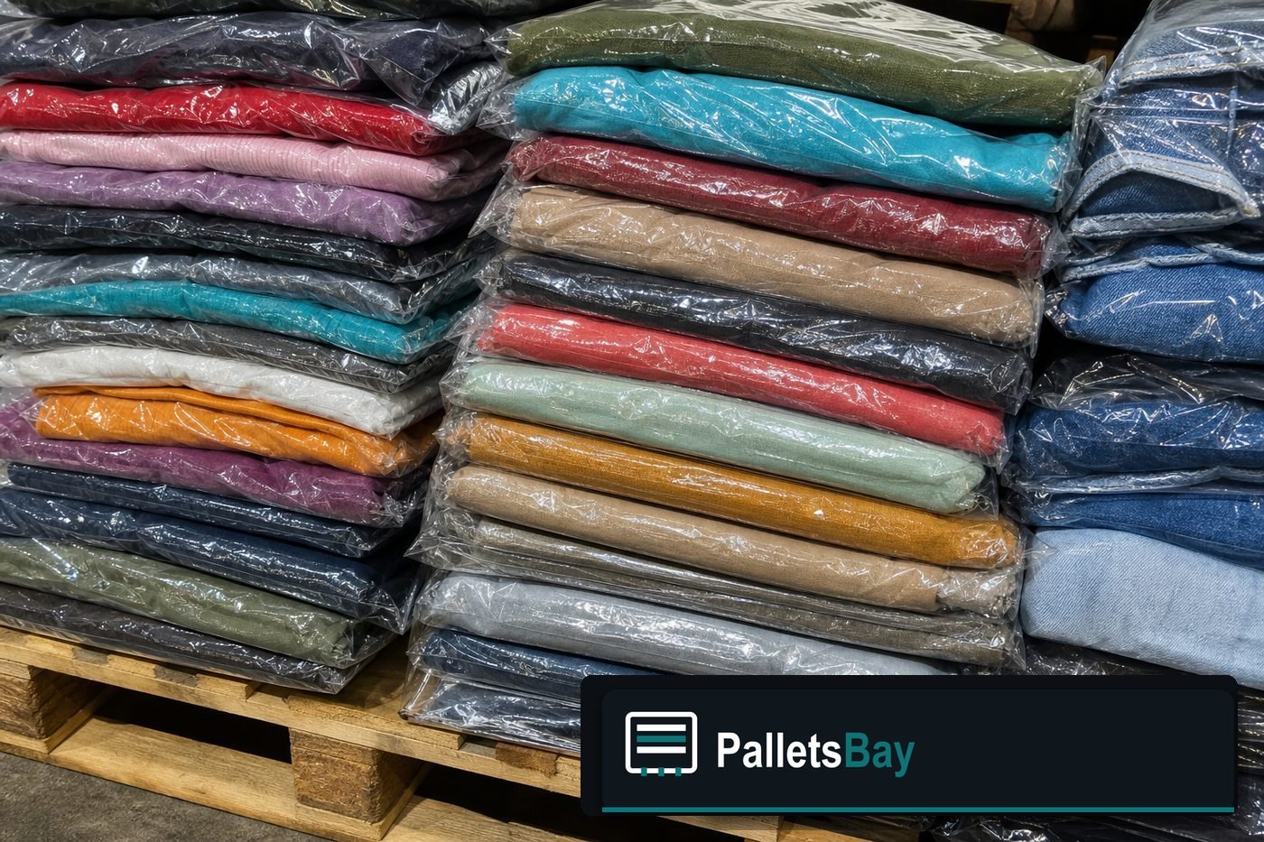 Wholesale Clothing Pallets — Pallet inventory close-up