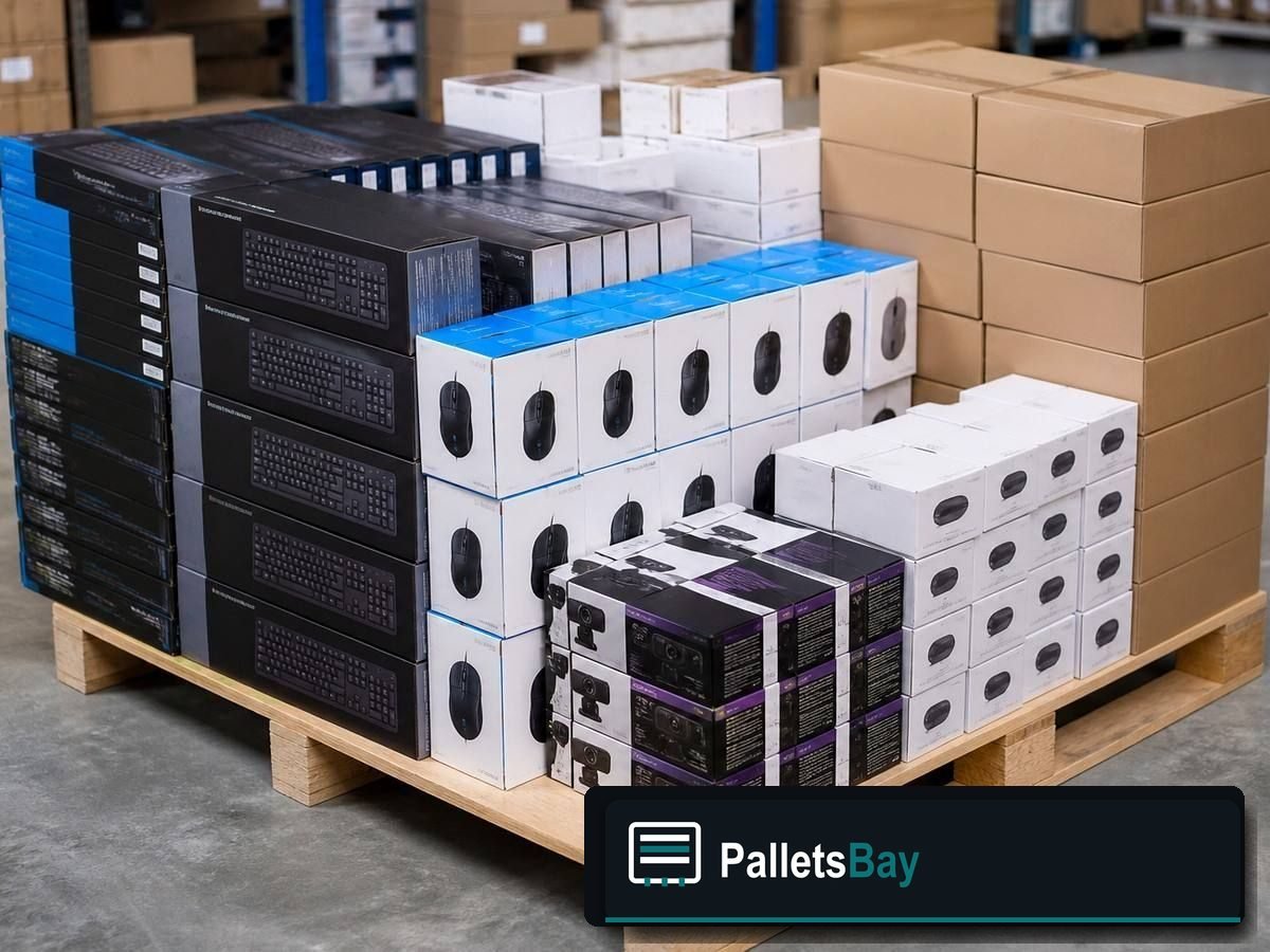 Wholesale Electronics Pallets — Pallet inventory close-up