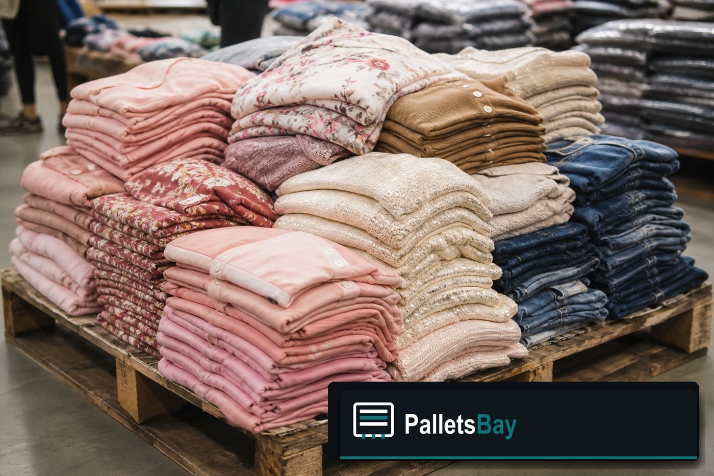 Women's Clothing Pallets — Full pallet view